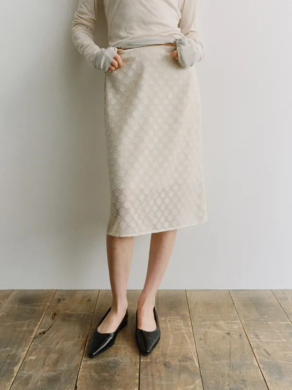 TIS DOT LAYERED SKIRT_IVORY