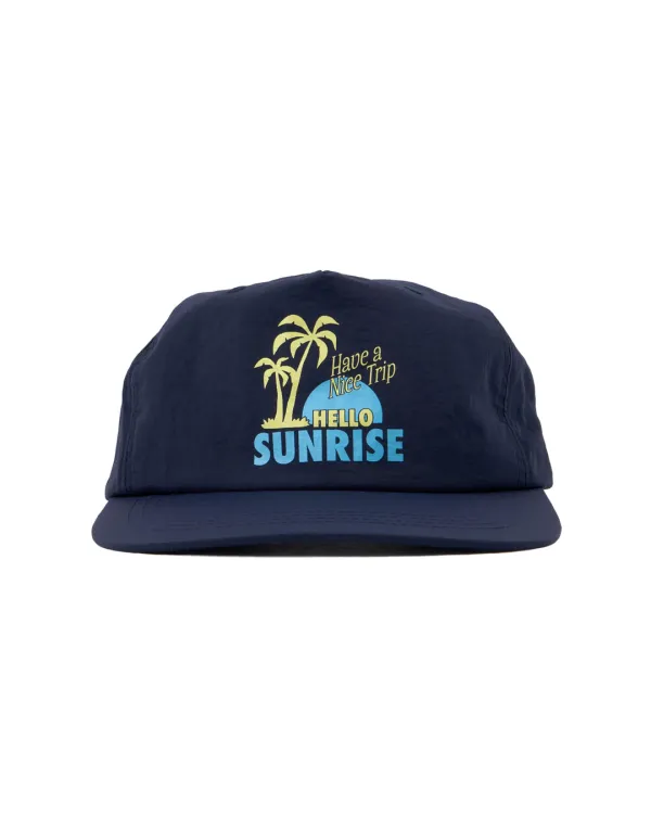 90s Palm Tree Relaxed Fit 5Panel Cap_Navy