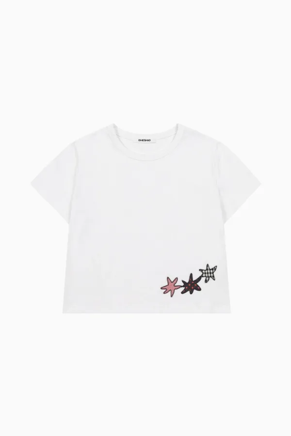 STAR PATCHY T-SHIRT, WHITE