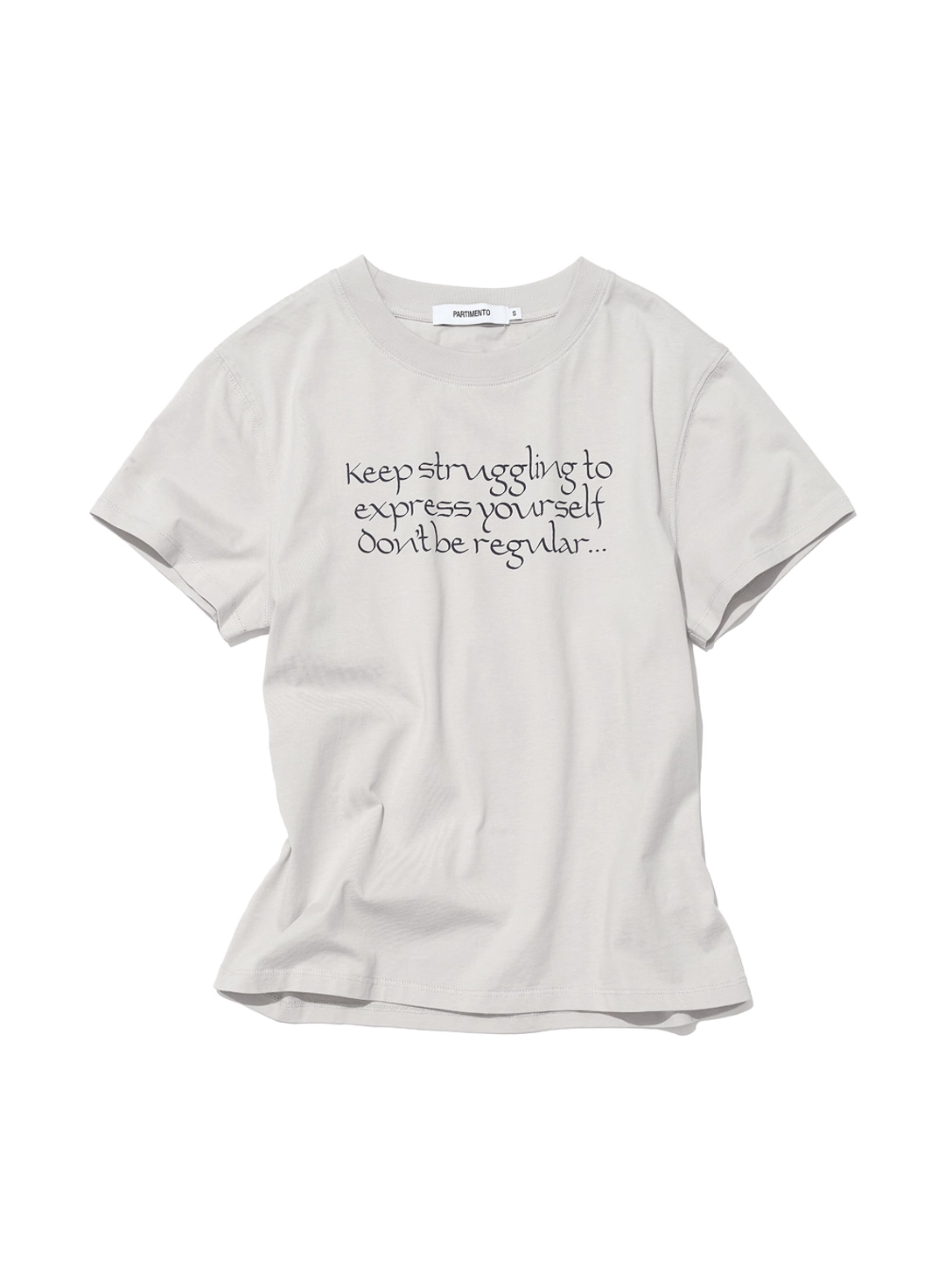 파르티멘토 [WOMEN] DBR SLOGAN PRINTED SHORT SLEEVE TEE_LIGHT GREY 상품 이미지 1