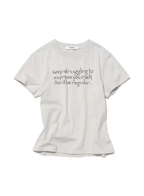 [WOMEN] DBR SLOGAN PRINTED SHORT SLEEVE TEE_LIGHT GREY