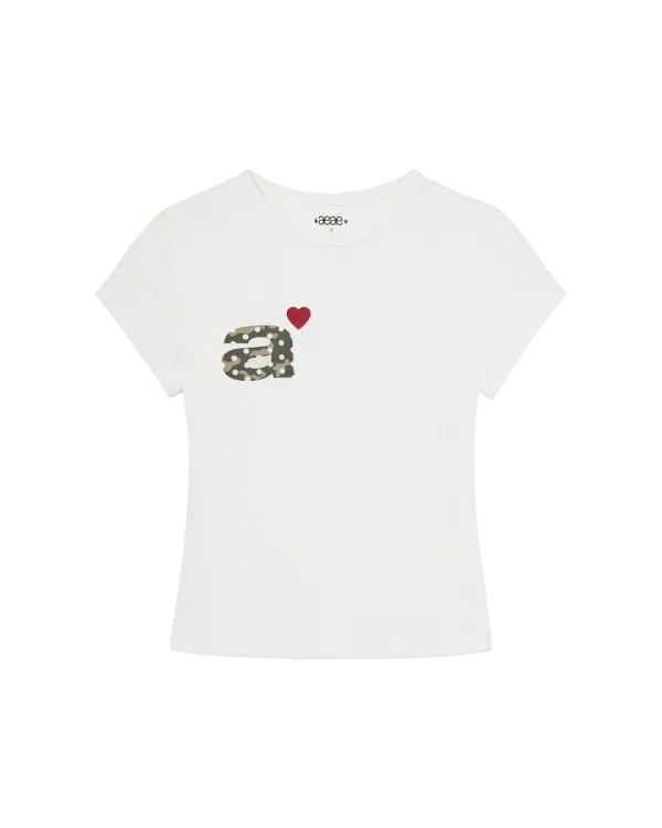 [6/4 예약발송] DOT SMALL LETTER TEE [WHITE/CAMO]