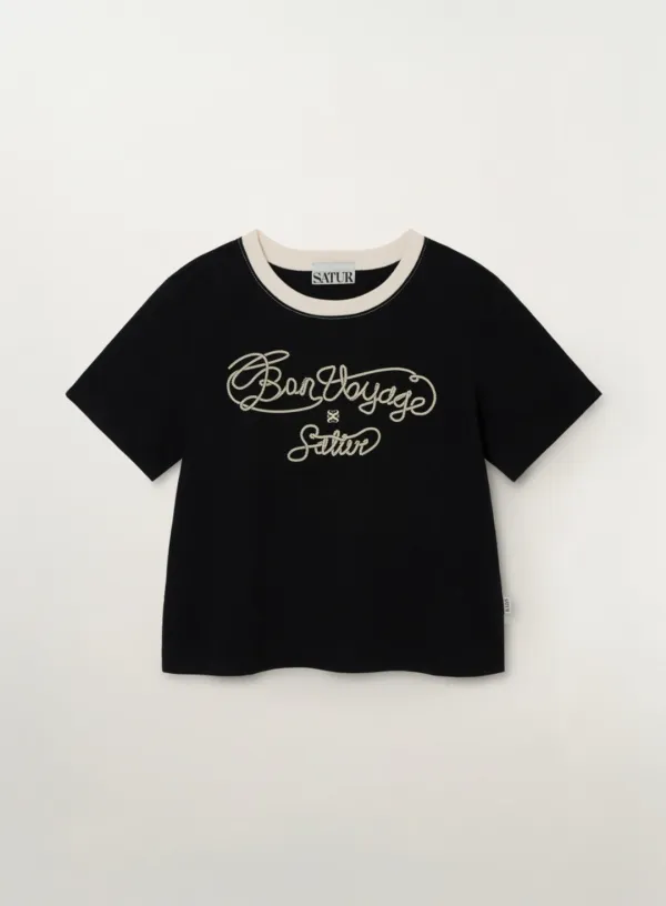 (W) New Bon Voyage Graphic T-Shirt - Black