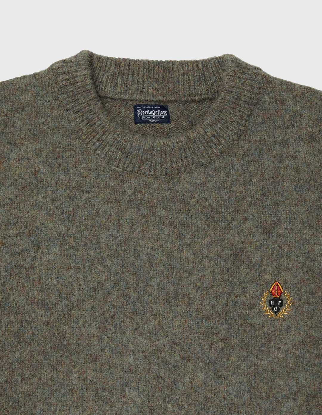 헤리티지플로스 CREST SHAGGY DOG CREWNECK / M.Khaki 상품 이미지 2