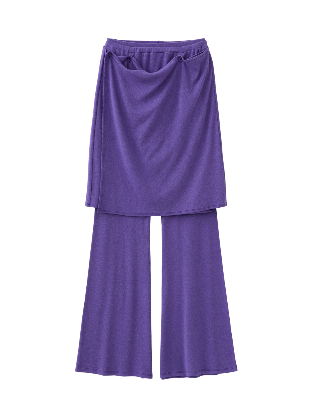 포에브 Button Layered Skirt Pants - Purple 상품 이미지 1