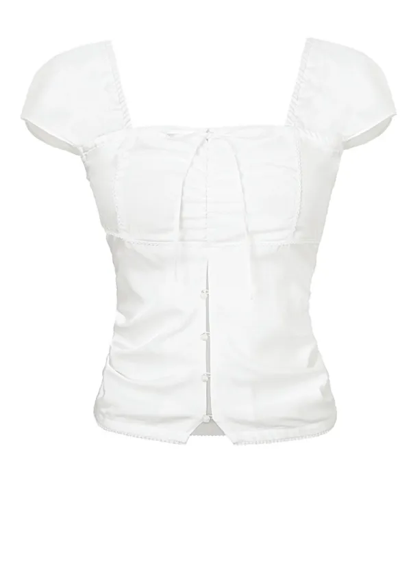 YOUR SHIRRING BLOUSE [WHITE]