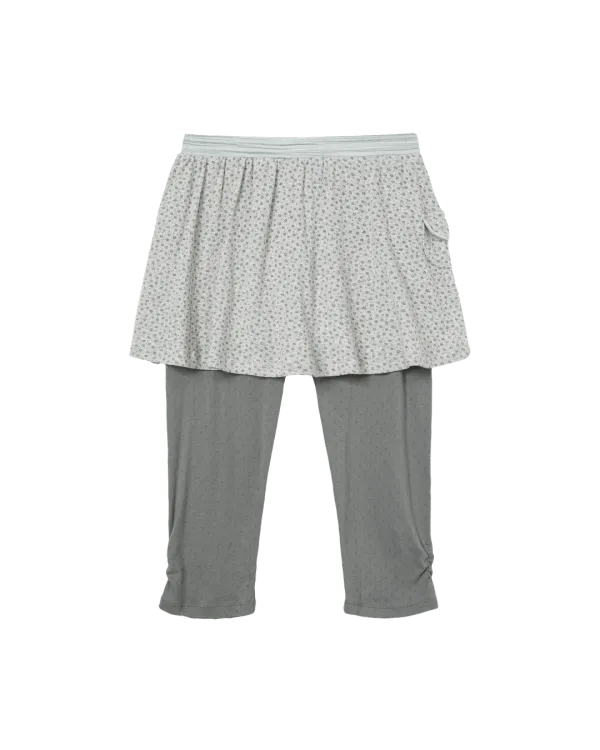 FLOWER SKIRT LEGGINGS [GREY]