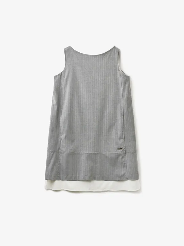 보트넥 레이어드 미니 원피스_GREY