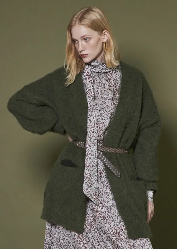 MOHAIR OVERSIZED CARDIGAN _KHAKI