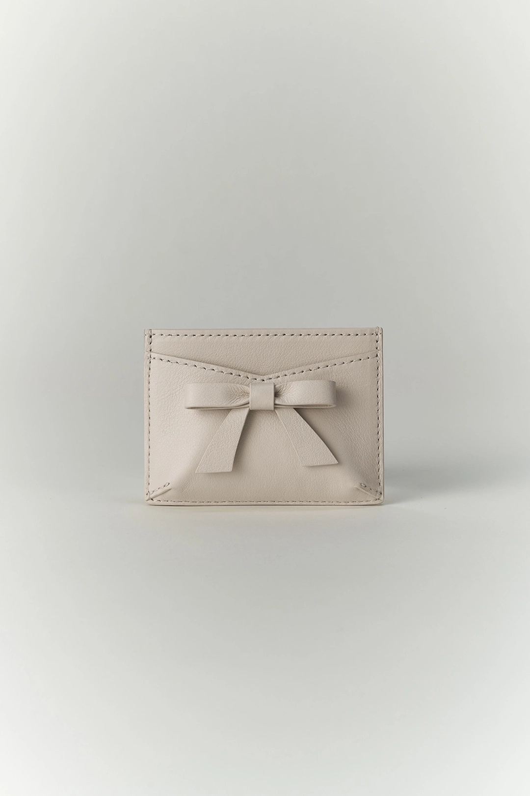 더티스 [Italian Leather] Tis Bow Card Wallet (Beige) 상품 이미지 1