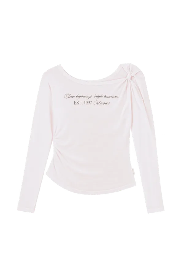 Powder sheer ribbon long sleeve, Baby Pink