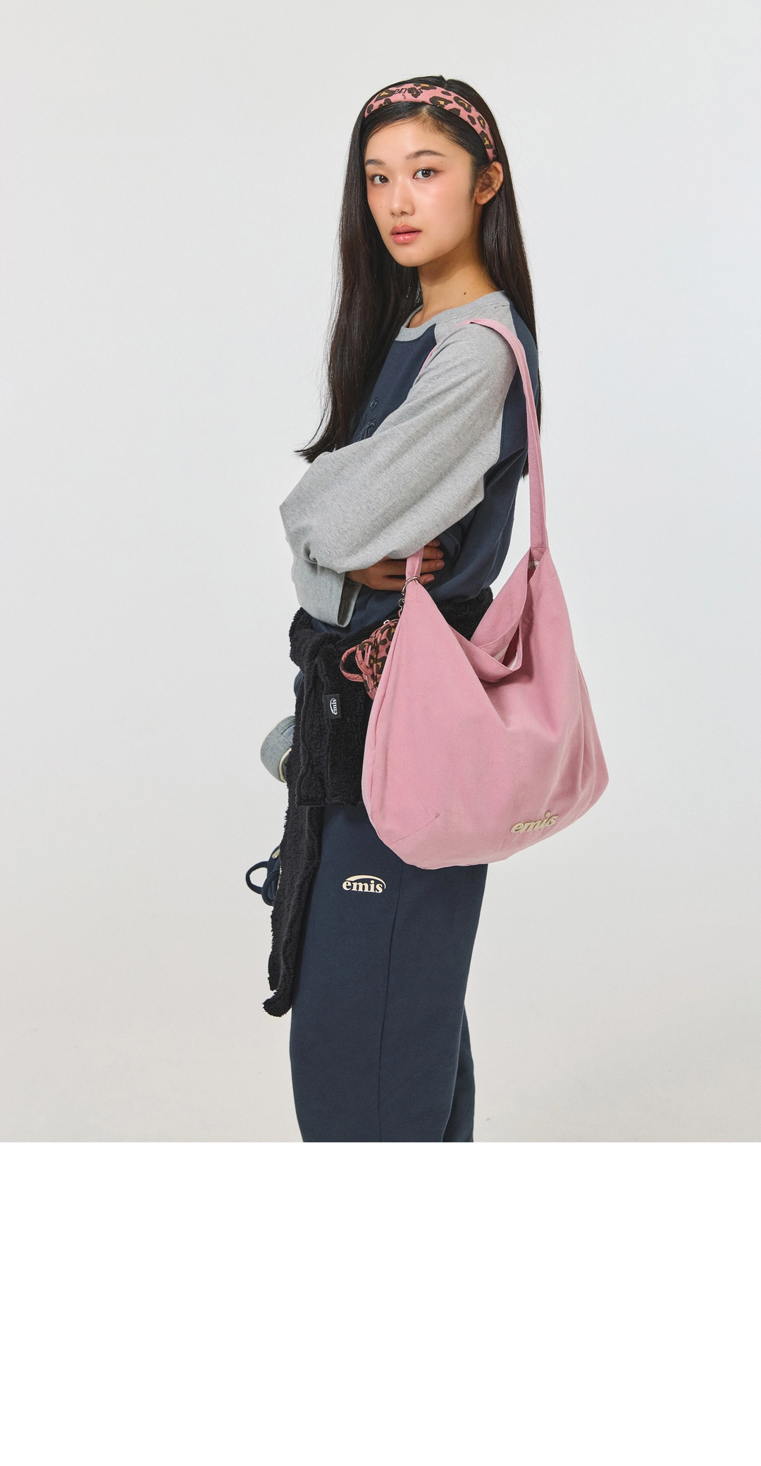 이미스 CORDUROY ROUND ECO BAG-PINK 상품 이미지 2