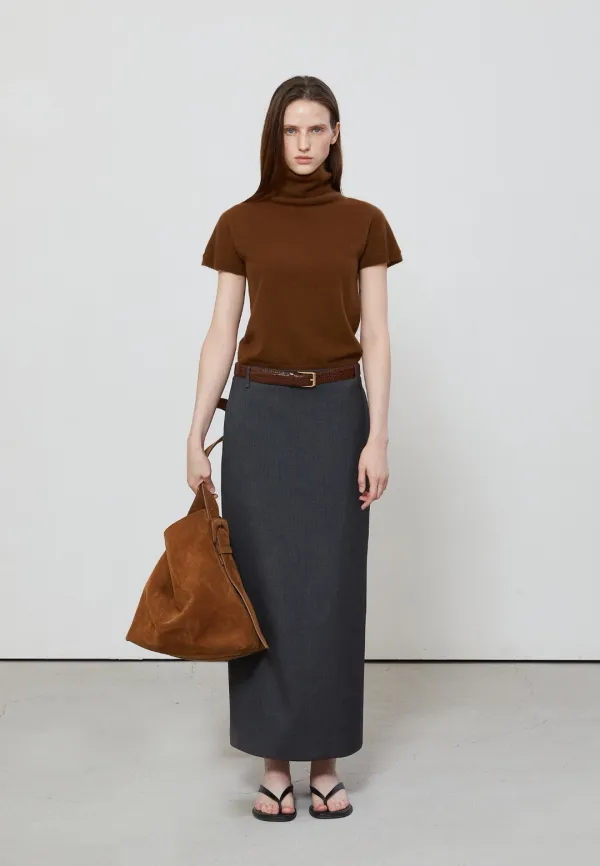 STANDARD FIT LONG SKIRT - GRAY