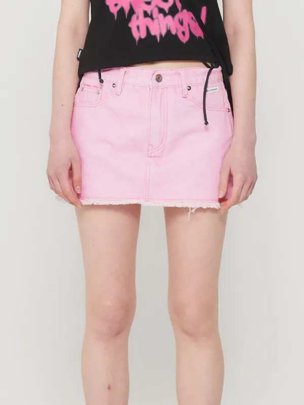 DENIM MINI SKIRT PANTS_PK
