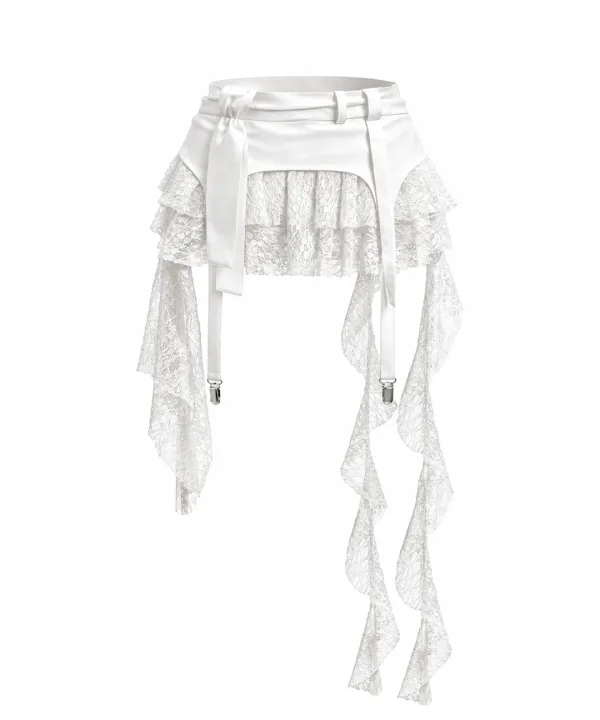 Shaped vail skirt - White