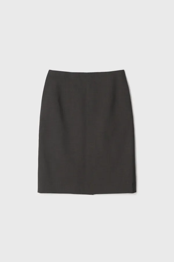 Tencel Pencil Midi Skirt (Brown) - ncssry