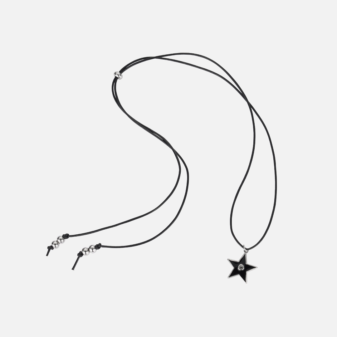 엔프프 starry leather necklace-black 상품 이미지 2