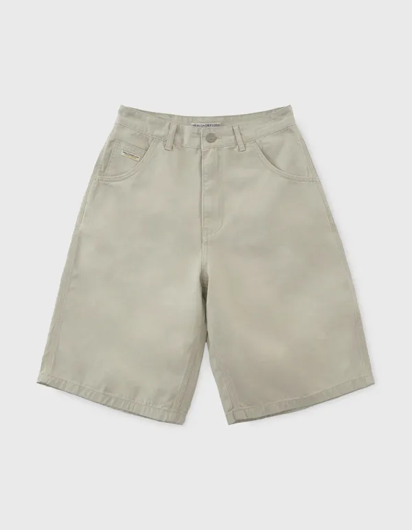 CREST STONE WASHED BERMUDA PANTS (W) / Beige