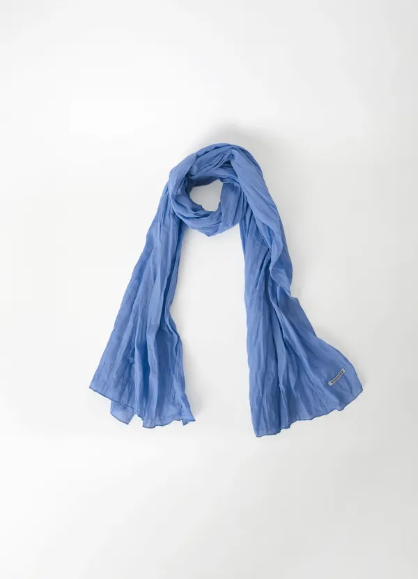 Sheer Cotton Scarf - Harbor Blue