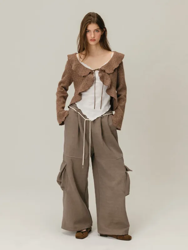 PIGMENT CARGO SWEATPANTS / BROWN