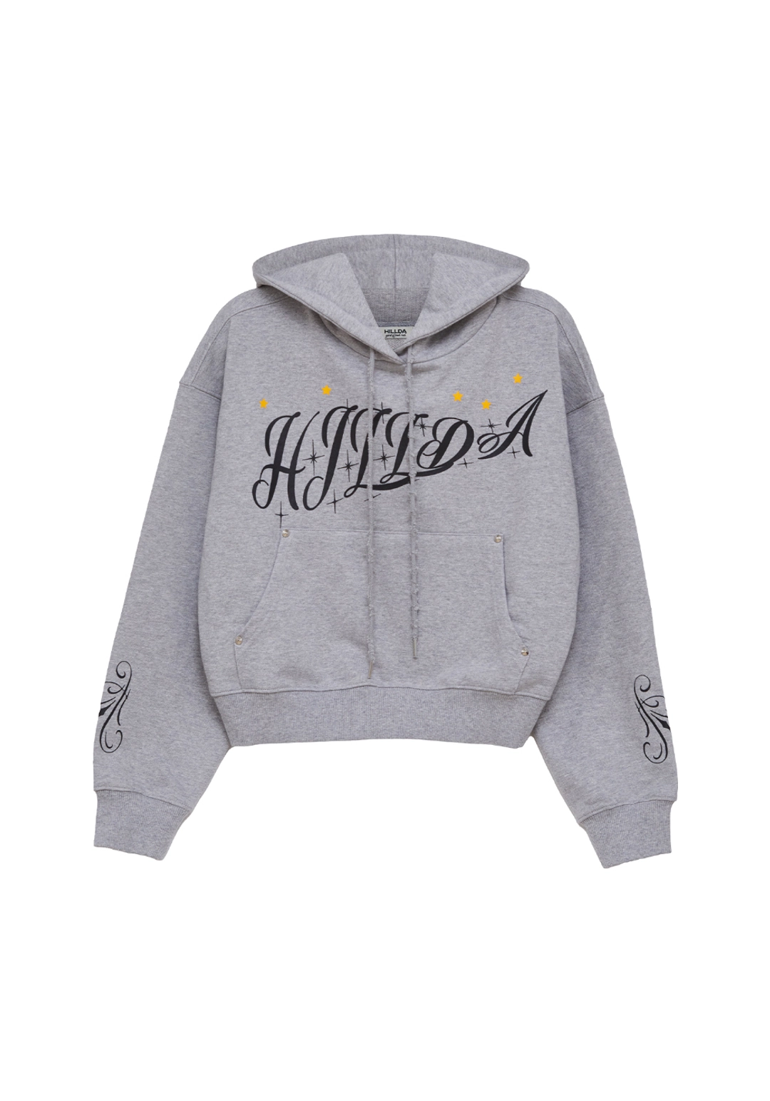 힐다 Sign Cropped Hoodie [Gray] 상품 이미지 1
