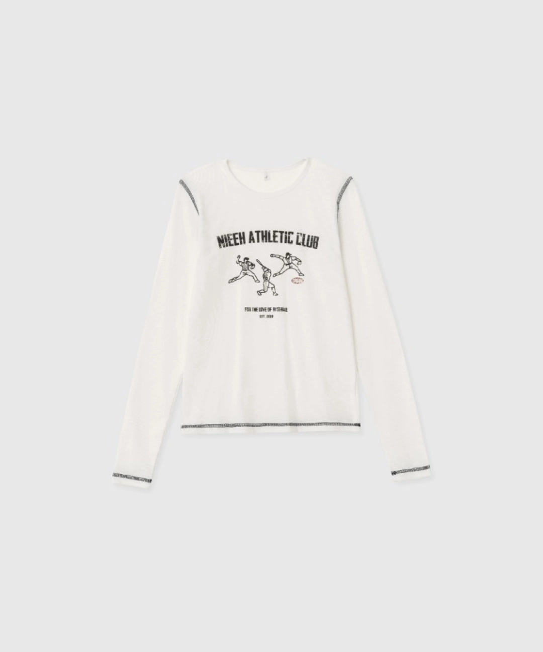 니히 Love baseball long sleeve (White) 상품 이미지 1