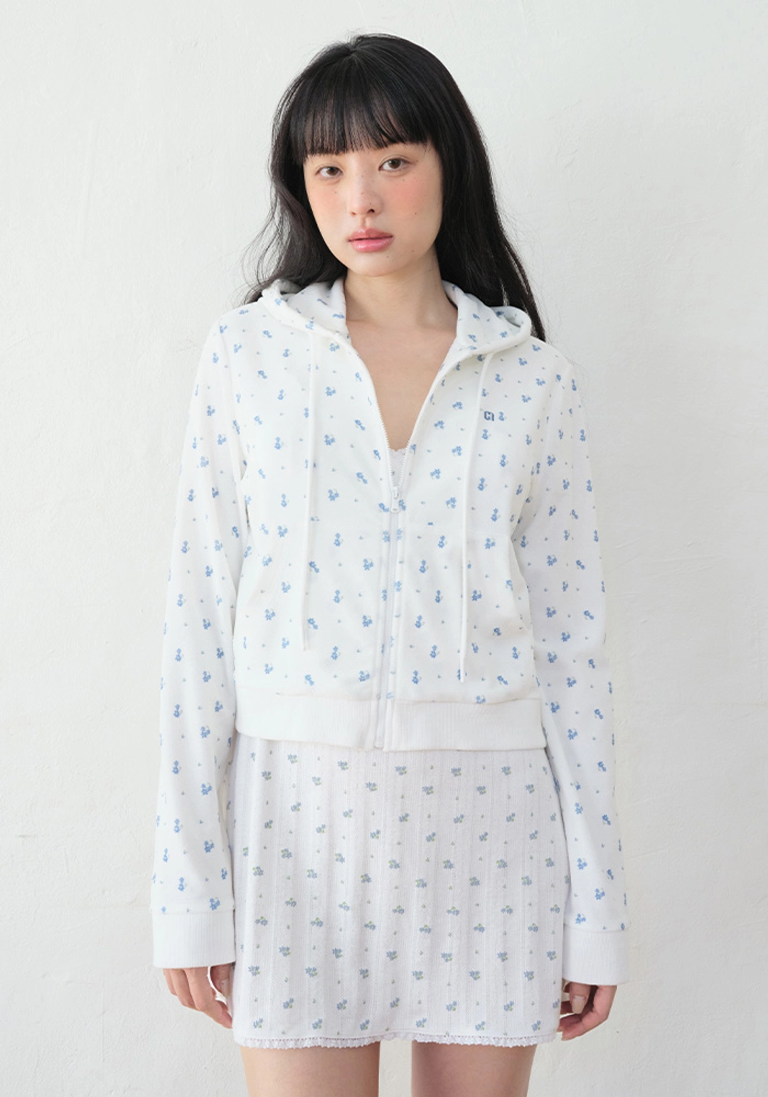그로브 GRVB_FLOWER TERRY HOODIE ZIP-UP 상품 이미지 2