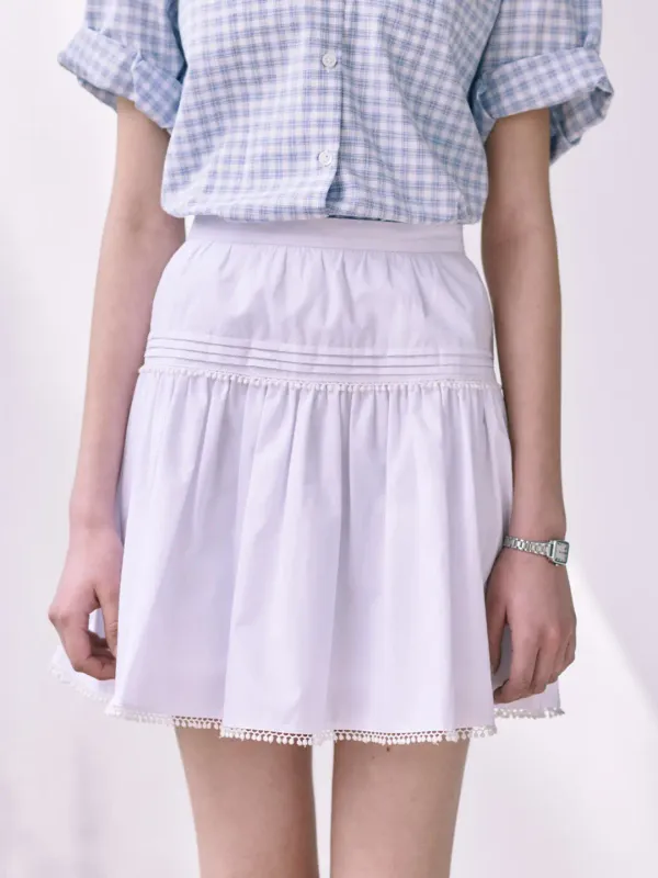 Shirring Lace Mini Skirt_2color