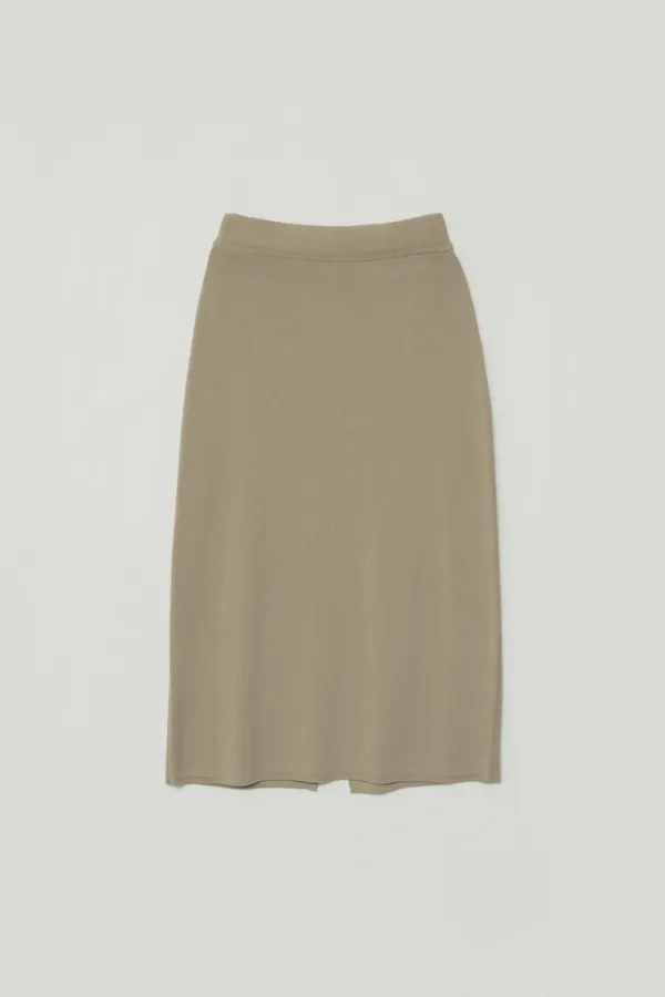 COSIA H-LINE LINEN SKIRT_BEIGE