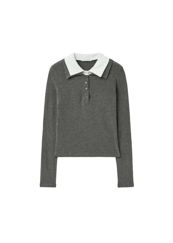 [2ND 10/2~ 발송] DOUBLE COLLAR TOP, CHARCOAL