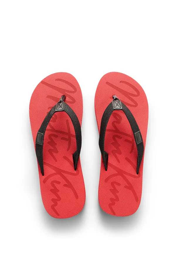 MATIN DENIM LOOP FLIP FLOP IN RED