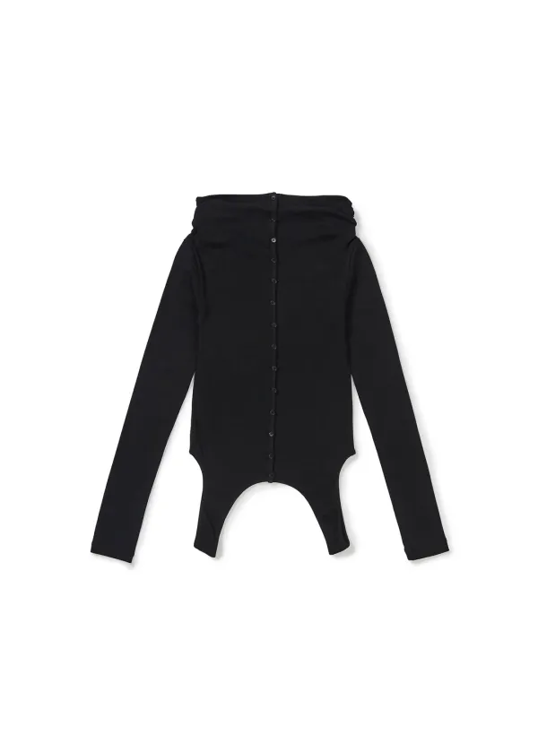 TWO-WAY BUTTON-UP TOP (BLACK)