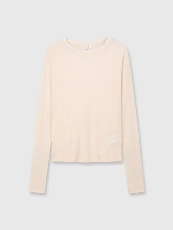 WOOL TENCEL LONG SLEEVE_ IVORY