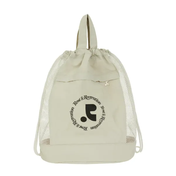 LOGO MESH BACKPACK - BEIGE