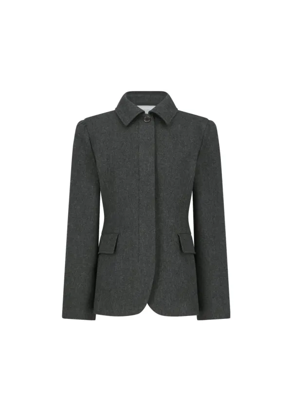 Padded wool jacket, Charcoal