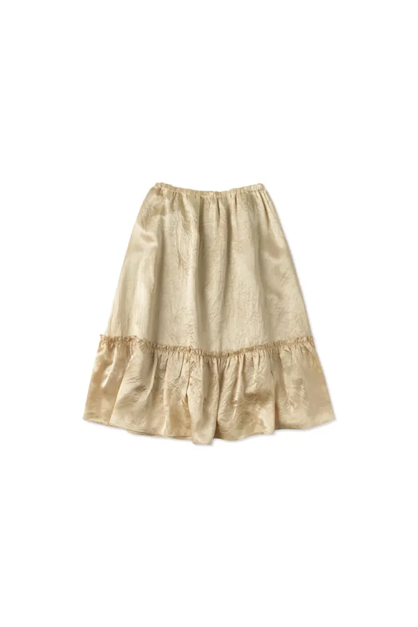 Glossy midi skirt_beige