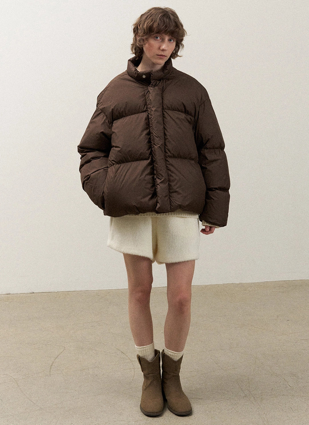 르닐 Dolo Short Padding Jumper (Brown) 상품 이미지 3