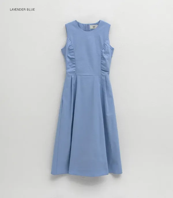 (OP-6169)WAIST SHRING SLEEVELESS DRESS