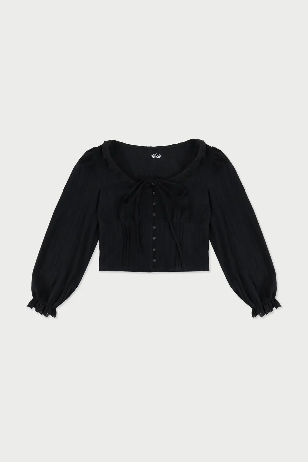 위드아웃썸머 Prelin ribbon blouse_black 상품 이미지 3