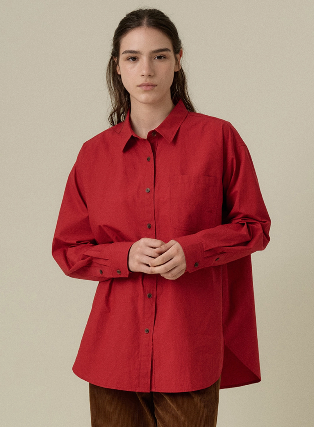 망고매니플리즈 DUONO COTTON SHIRT_RED 상품 이미지 2