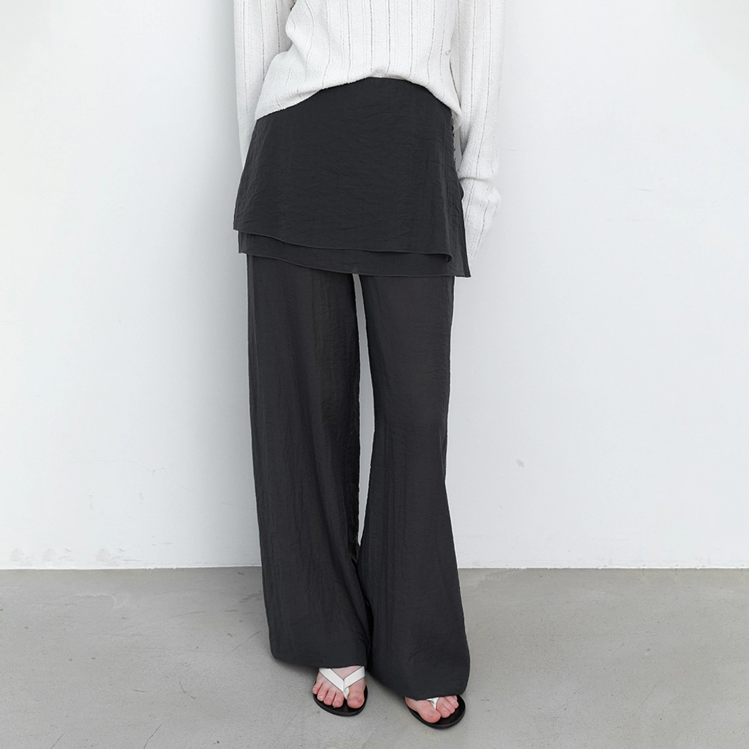 아뜰리에 나인 (PT-5750)BUTTON POINT WRAP SKIRT PANTS 상품 이미지 2