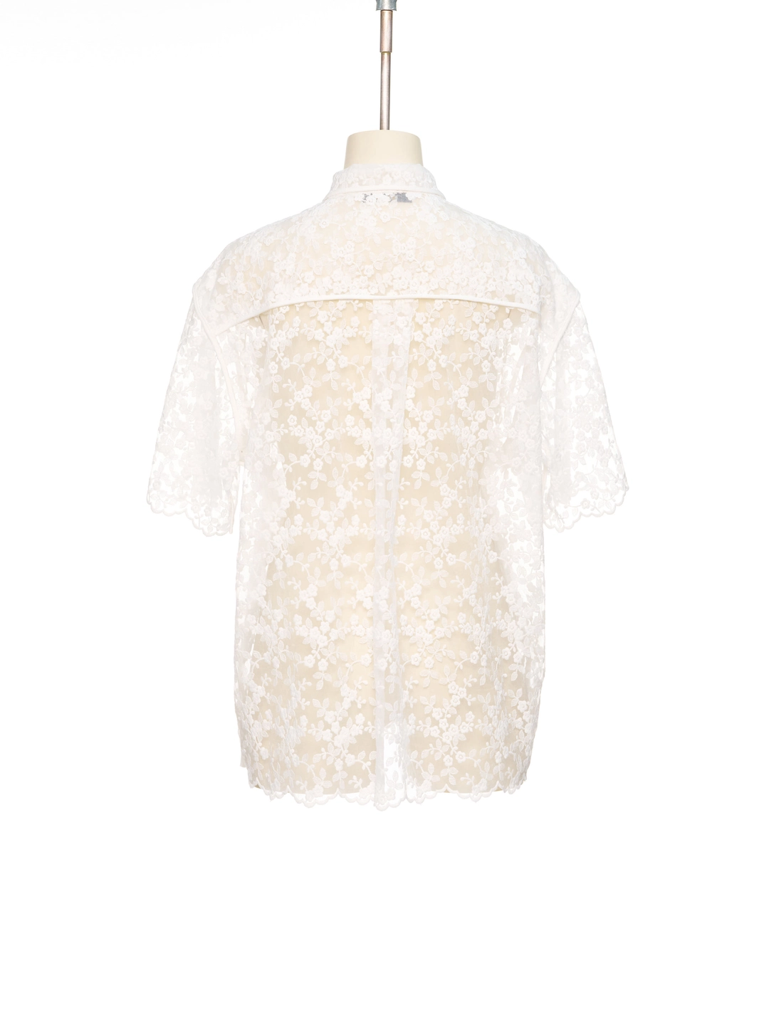 푸쉬버튼 SS26 WHITE LACE PIPED SHORT SLEEVE SHIRT 상품 이미지 3