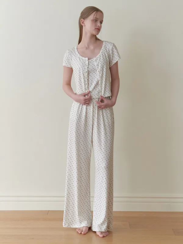 Florrie room pants (blue flower)
