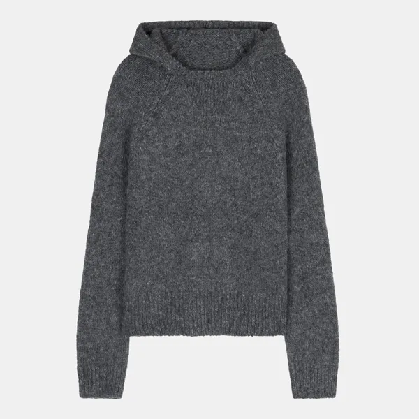 alpaca blend hoodie sweater (charcoal)