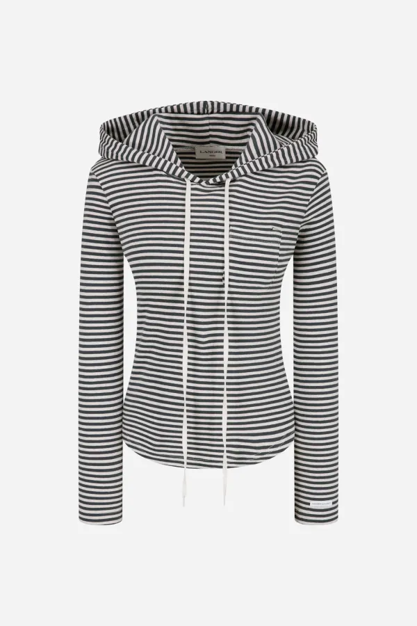 eazy striped label hoodie t-shirt