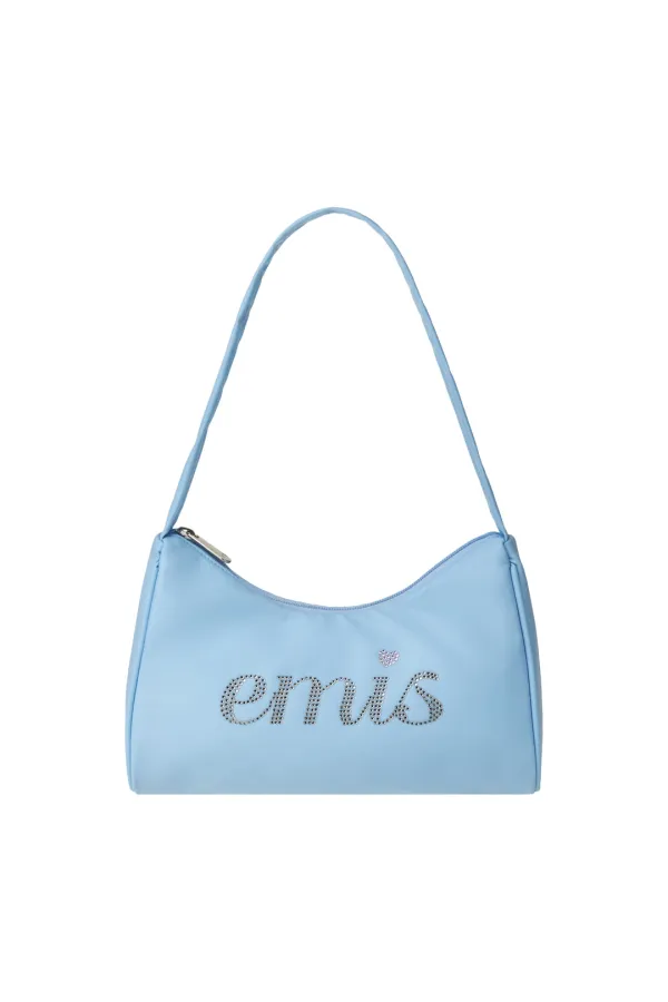 RHINESTONE HOBO BAG-LIGHT BLUE