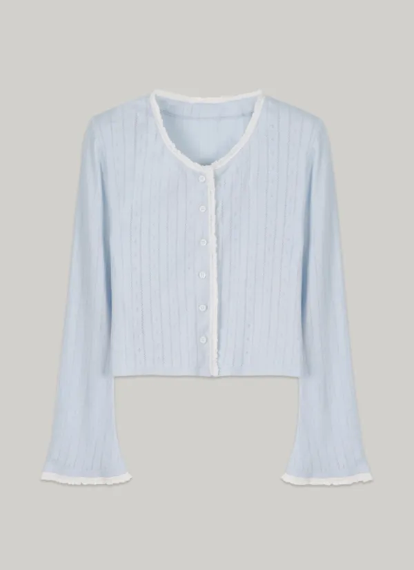 comos 1400 punching lace cardigan (light blue)