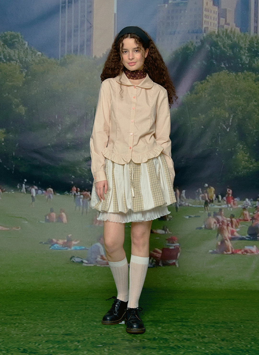 루루서울 Round Frill Shirt (Apricot) 상품 이미지 2