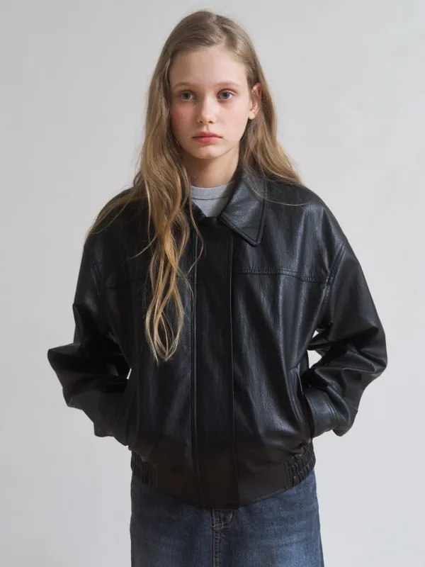A FAUX LEATHER JUMPER_BLACK