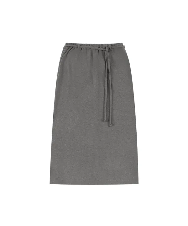 P3293 플러피 미디 스커트_Melange gray